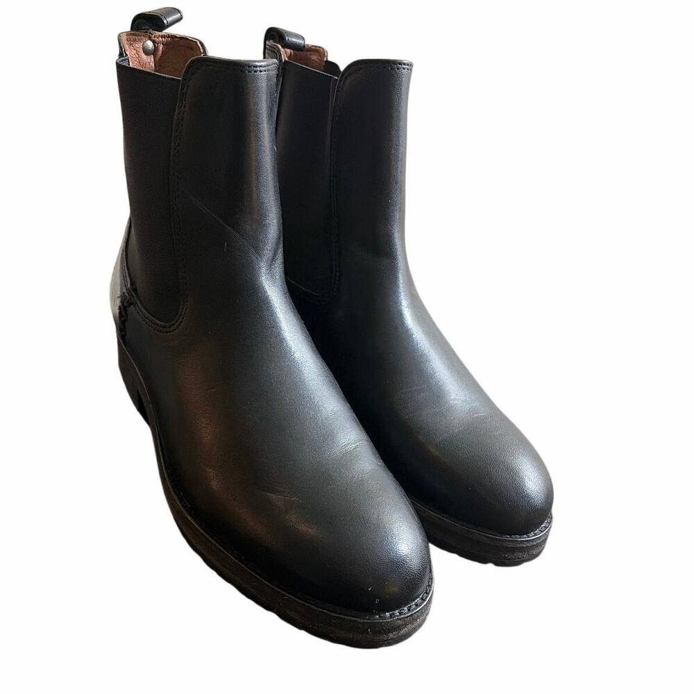 Frye Black Leather Chelsea Heeled Boots - Picture 3 of 8